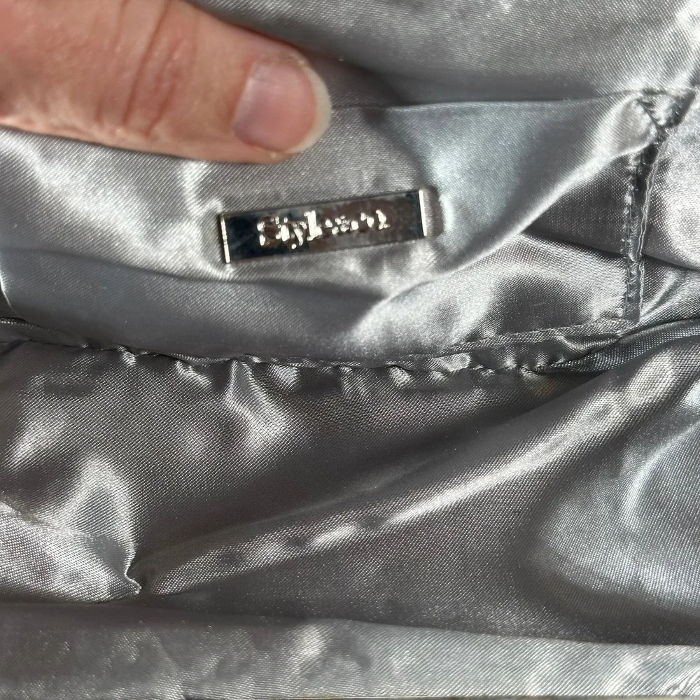 Silver Mesh Evening Clutch Bag with Chain Strap‎ Elegant Party Purse